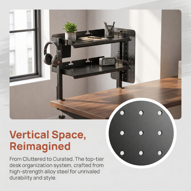 2-Tier Metal Clamp Desk Shelf  - Headphone Stand Desk review and price