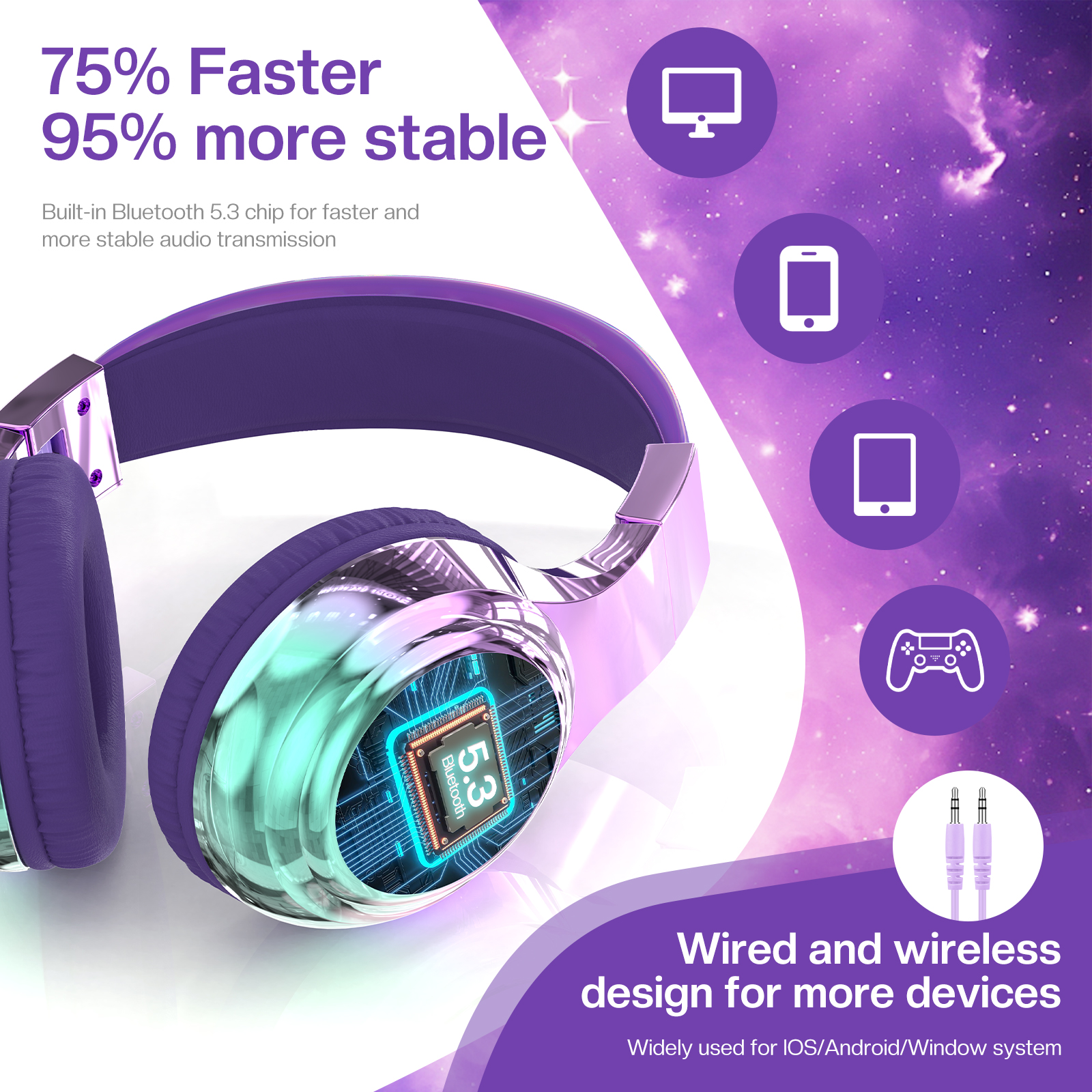 Gradient Kids Bluetooth Headph - Gaming Headset Rgb review and price