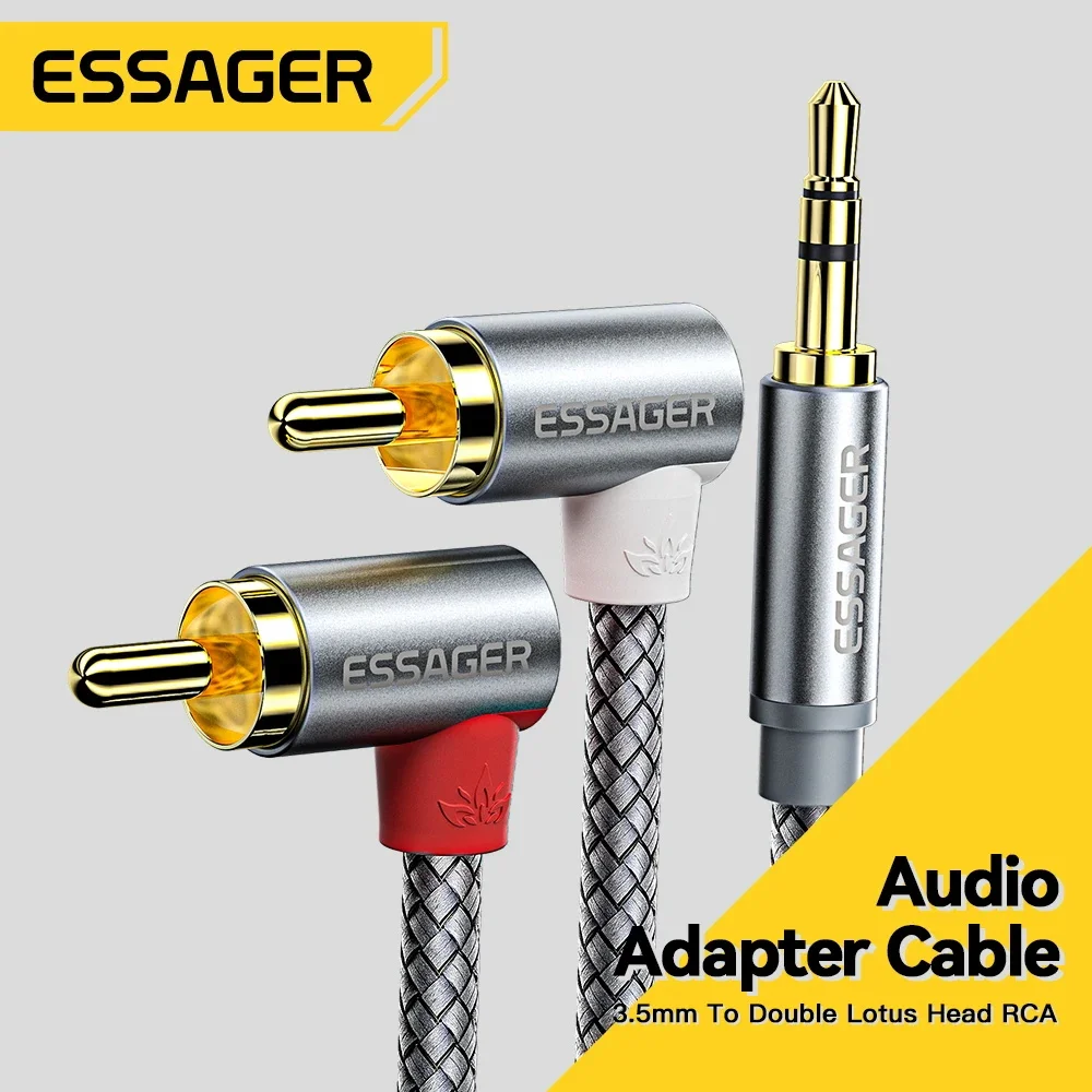 Essager 90 ° Angle RCA Audio S - Audio Splitter Y review and price