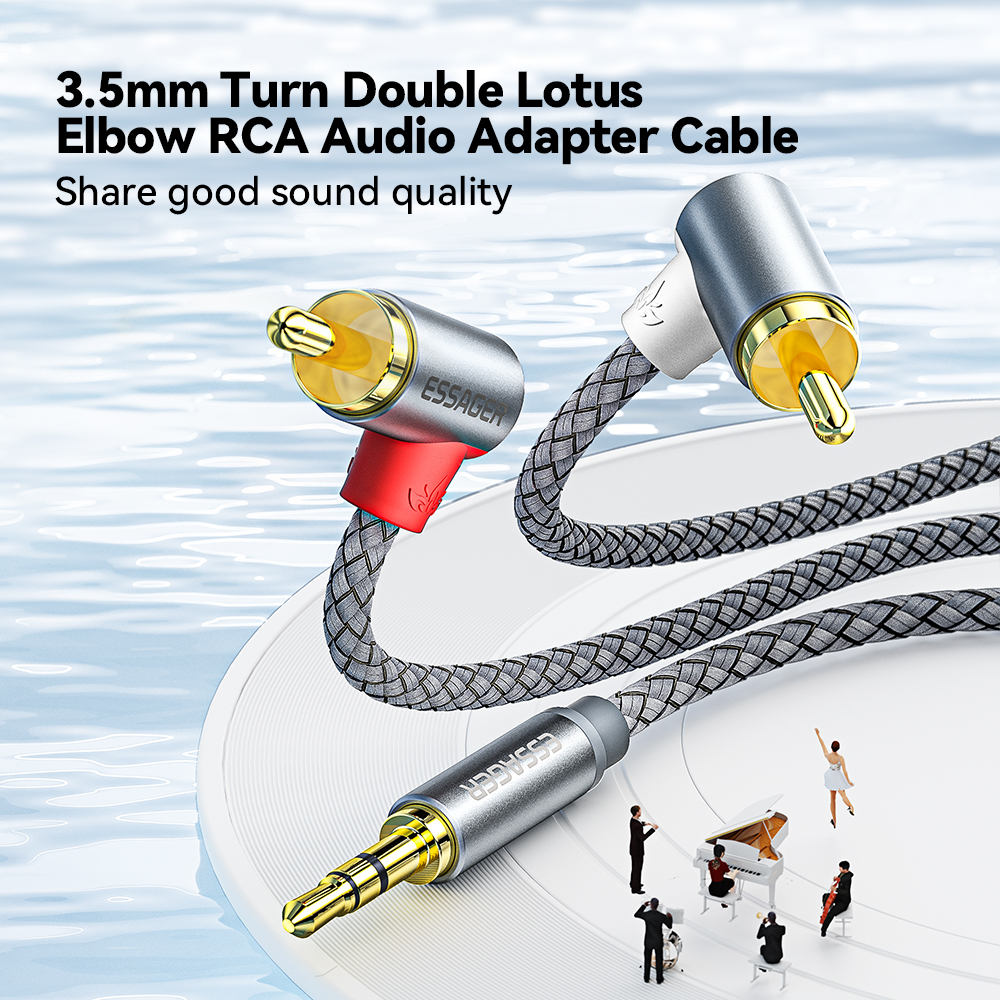 Essager 90 ° Angle RCA Audio S - Audio Splitter Y review and price
