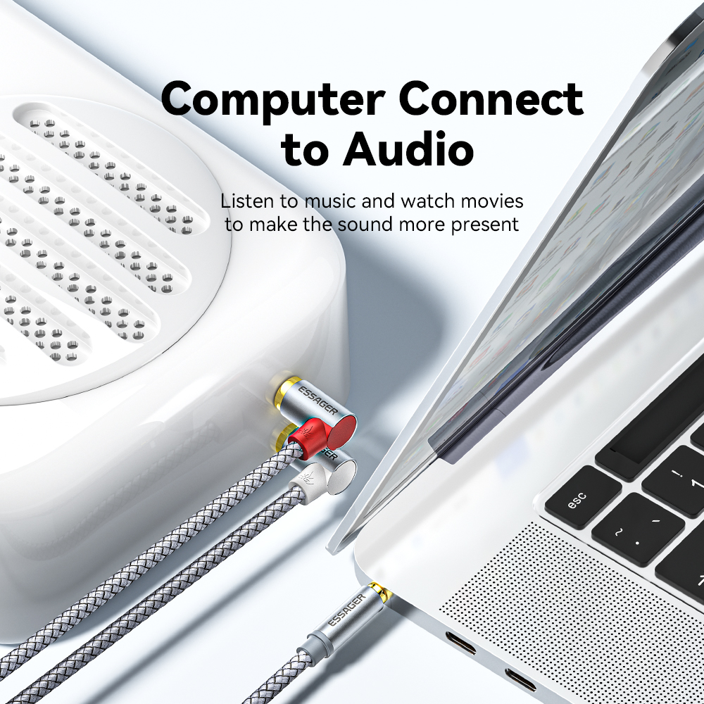 Essager 90 ° Angle RCA Audio S - Audio Splitter Y review and price