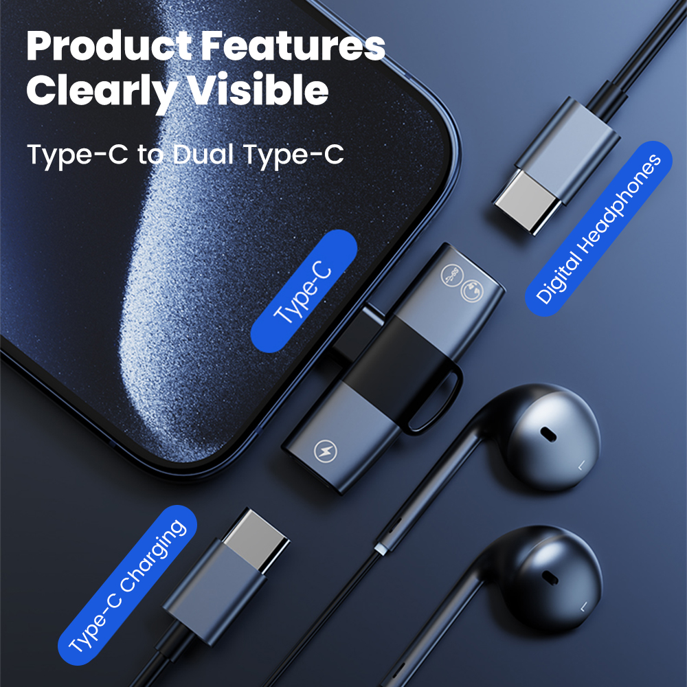 2 in 1 Type C Audio Adapter US - Earphone Splitter Jack review and price